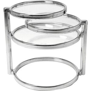 Table basse plateaux pivotants en verre 3 plateaux - Chrome