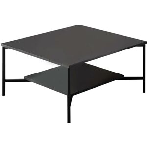 COTECOSY Table basse carrée Harmony 80x80cm Métal Noir et Bois Anthracite - Anthracite - Publicité
