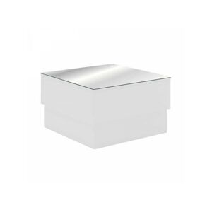 TMM - Table basse carrée Verre Miroir/Bois Blanc - typar - l 60 x l 60 x h 35 cm - Publicité