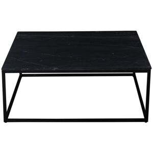 Table basse carrée en marbre blanc et métal 100x100cm - Saku - Couleur - Noir - Drawer - Publicité