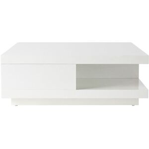 Miliboo - Table basse carrée avec rangements 2 tiroirs design blanc laquée L85 cm kary - Blanc - Publicité