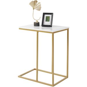 Unho - Table Basse Marbre - Table d'Appoint Carrée Scandinave Table de Chevet - Un Atout Gain de Place pour Salon Chambre Bureau - 45x30x55cm - Blanc - Publicité