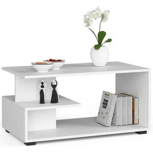 Akord - Table à café table basse, pin Blanche 90 cm couleur Blanc 90x51x45 cm - Publicité