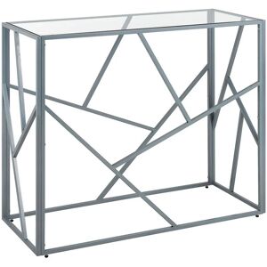 Beliani - Table Console en Verre et Métal Argenté au Style Contemporain pour Intérieur Glamour ou Moderne - Publicité