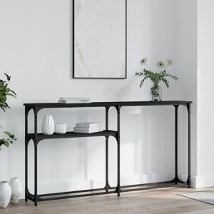 Vidaxl - Table console noir 145x22,5x75 cm bois d'ingénierie - Publicité