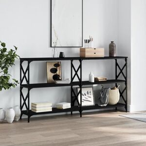 Vidaxl - Table console noir 200x28x80,5 cm bois d'ingénierie - Publicité