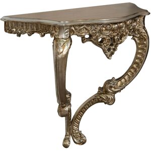 Biscottini - table console en bois feuille d'argent finition antique made in italy - Publicité