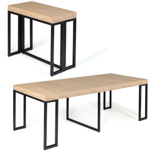 IDMARKET Table console extensible TORONTO 10 personnes 235 cm design industriel - Bois-clair - Publicité