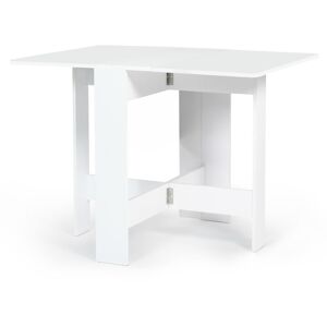 IDMARKET Table console pliable edi 2-4 personnes bois blanc 103 x 76 cm - Blanc - Publicité