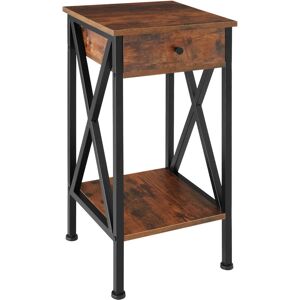 TECTAKE Table d'appoint Style industriel 35 x 35 x 70,5 cm - Bois foncé industriel, rustique - Publicité