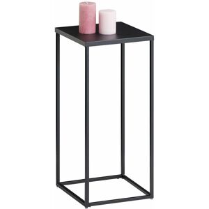 Idimex Table d'appoint flora sellette bout de canapé style industriel, plateau carré de 30 x 30 cm et structure en métal de coloris noir - Noir/Noir - Publicité
