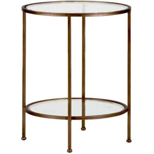 Table d'appoint ronde en métal et verre ø46cm - Goddess - Couleur - Laiton - Be Pure Home