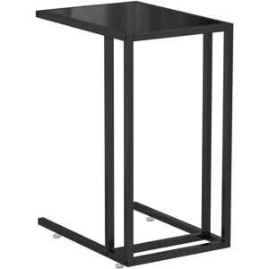 Table d'appoint pour ordinateur Noir 50x35x65 cm Verre trempé vidaXL - Noir - Publicité