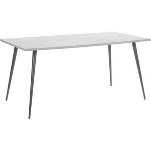 Table de Salle à Manger 160 x 80 cm Plateau Effet Béton Gris et Pieds en Métal Noir pour Intérieur Contemporain ou Moderne Beliani - Publicité