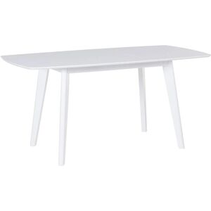 BELIANI Table Extensible 120/160 x 80 cm en MDF et Bois d'Hévéa Blanc Moderne Sanford - Publicité