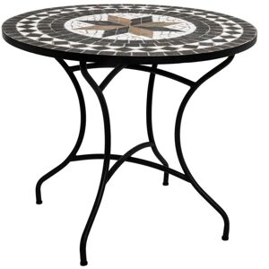 Table à manger ronde Kipos mosaïque noir D90cm - Atmosphera créateur d'intérieur - Noir - Publicité