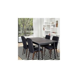 WOODMAN Table à manger 140x90x75 cm décor chêne noir - elias - Publicité
