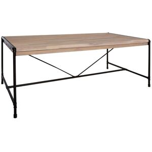 ATMOSPHERA Table à manger design bois et métal industriel Siam - 200 x 100 x 77 - Noir - Publicité