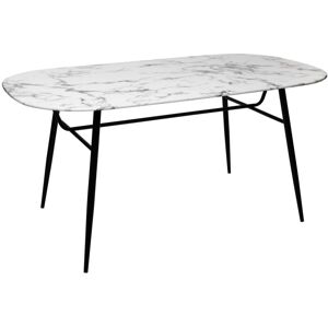 Table à manger Roxas blanc effet marbre L160cm Atmosphera créateur d'intérieur - Blanc - Publicité