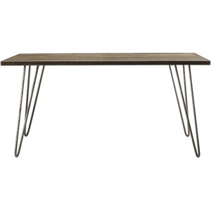 MILIBOO Table à manger industrielle bois manguier massif et métal L160 cm atelier - Bois clair / noir - Publicité