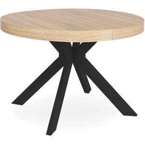 COTECOSY Table ronde extensible Myriade Noir et Chêne Clair - Bois / Noir - Publicité