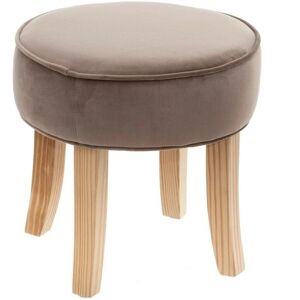 Tabouret en velours Adriel coloris taupe Atmosphera - Taupe - Taupe - Publicité