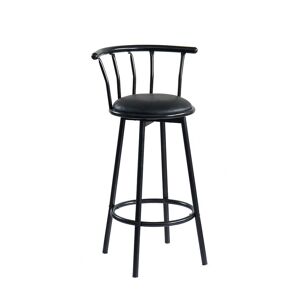 BAÏTA Tabouret de bar bistrot Noir assise pu Hauteur d'assise 74 cm - Noir - Publicité