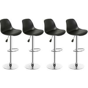 Dazhom - Lot de 4 Tabouret de Bar,en Cuir PU,Reglable en Hauteur et Pivotant,Design Moderne-Noir - Publicité