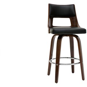 MILIBOO Tabouret de bar vintage pivotant noir et bois foncé garbo - Noyer / noir - Publicité