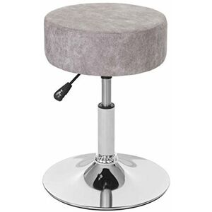 Nova Tabouret de tissu réglable ø 35cm avec cadre en métal chromé moderne Couleur : gris clair - Publicité