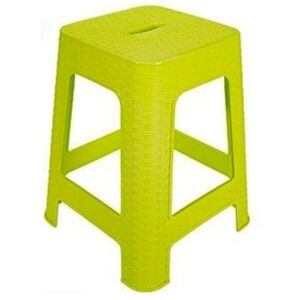 Trade Shop Traesio - Tabouret En Plastique Rotin Vert h 45,5 Cm Chaise Accessoire D'ameublement - Publicité