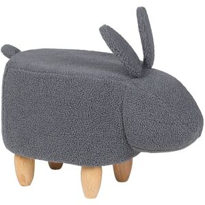 Petit Tabouret pour Enfant en Forme de Lapin en Tissu Coton Gris et Pieds en Bois d'Hévéa 36 cm de Hauteur Beliani Bois clair - Publicité