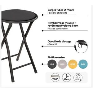 Tabouret pliant en velours Mélissa Atmosphera Couleur: Noir - Nombre de pièces: Par 2 - Noir - Publicité