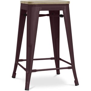 TOLIX STYLE Tabouret de bar design industriel - bois et acier - 61cm - Stylix Bronze - Bois, Acier - Bronze - Publicité