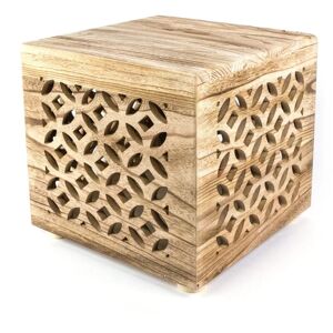 Décoshop26 - Tabouret table d'appoint cube bois table de chevet cube bois marron table basse étagère 39x40x40 cm - Publicité