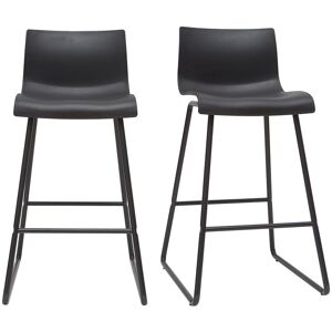 Miliboo - Tabourets de bar design noir 65 cm (lot de 2) ona - Noir - Publicité