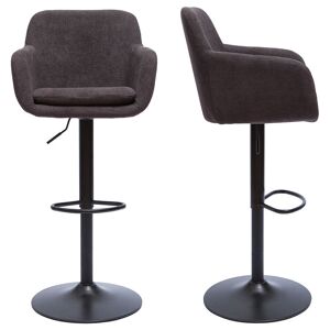 MILIBOO Tabourets de bar réglables tissu effet velours gris foncé et métal (lot de 2) amika - Gris foncé - Publicité