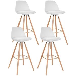 Idmarket - Lot de 4 tabourets de bar sara blanc - Blanc - Publicité