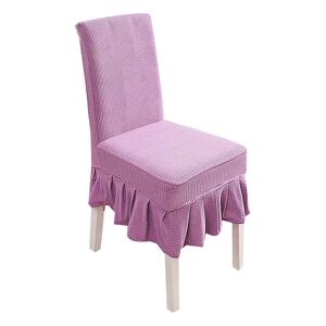 Tlily - Tanche Extensible Couleur Unie Jupe Table à Manger Chaise Couverture Restaurant Chaise Couverture Jupe Tabouret Couverture Violet - Publicité