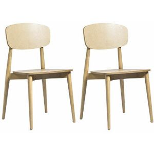 Lot de 2 chaises repas 51x49x87 cm en chêne massif naturel