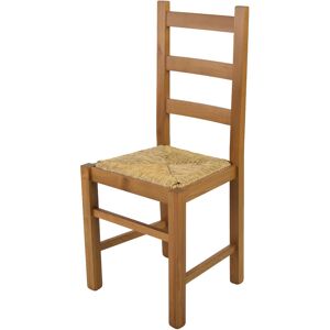 T M C S Tommychairs - Chaise rustica pour cuisine, bar et salle à manger, robuste structure en bois de hêtre peindré en couleur chêne et assise en paille - Chêne - Publicité