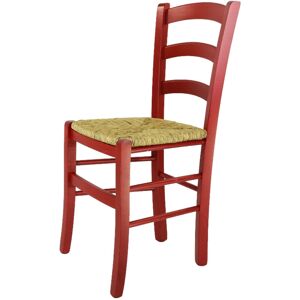 T M C S Tommychairs - Chaise venezia pour cuisine, bar et salle à manger, robuste structure en bois de hêtre peindré en couleur aniline rouge et assise en - Publicité