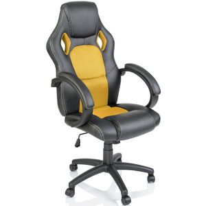 Chaise de bureau, Fauteuil de bureau racing sport gamer Noir / Jaune Rembourrage Épais - Hauteur Réglable - Tresko - Publicité