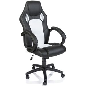 Chaise de bureau, Fauteuil de bureau racing sport gamer Noir / Blanc Rembourrage Épais - Hauteur Réglable - Tresko - Publicité