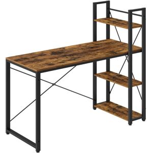 Vasagle - Bureau avec Étagères Réversible à Gauche ou à Droite, Longueur 137,2 cm, Table d'Ordinateur, pour Bureau à Domicile, Montage Facile, Marron Rustique et Noir - Publicité