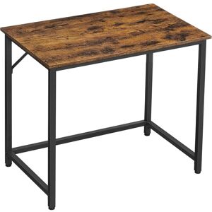 Vasagle - Bureau, Table, Poste de Travail, 80 x 50 x 75 cm, pour Bureau, Salon, Chambre, Assemblage Simple, Métal, Style Industriel, Marron Rustique et Noir par songmics LWD038B01 - Publicité