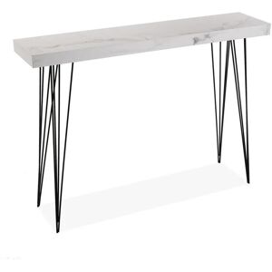 Dallas Meuble d'Entrée Étroit pour Entrée ou Couloir, Table console, , Dimensions (h x l x l) 80 x 25 x 110 cm, Bois et métal, Couleur: Gris et blanc - Gris et blanc - Versa