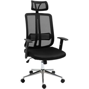 Vinsetto Fauteuil de bureau manager grand confort chaise de bureau réglable tissu maille polyester noir - Publicité