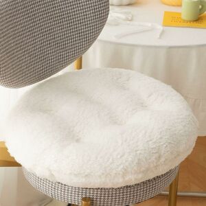 Csparkv - White Round, 40 x40CM)Coussins de Chaise carrés et Ronds Coussin de siège Coussins en Peluche Doux Moelleux épaissir Coussin de siège en Laine d'agneau Coussin de Chaise pour Bureau à Domicile - Publicité