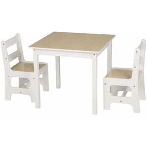 Woltu - Ensemble table et chaises en mdf pour enfants. 1 x table d'enfant + 2 chaises pour enfants d'âge préscolaire - Publicité